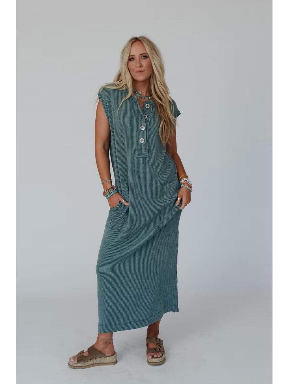 Kirundo Ribbed Sleeveless Midi Dress Size XL - Picture 1 of 11